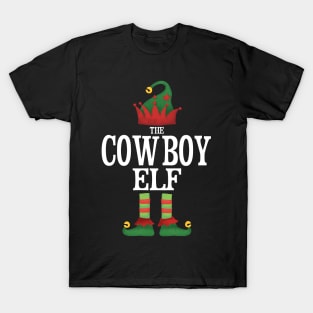 Cowboy Elf Matching Family Group Christmas Party Pajamas T-Shirt